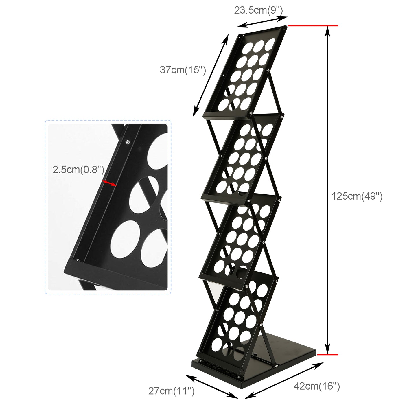 A4 faltbarer informationsständer für werbung(Schwarz)